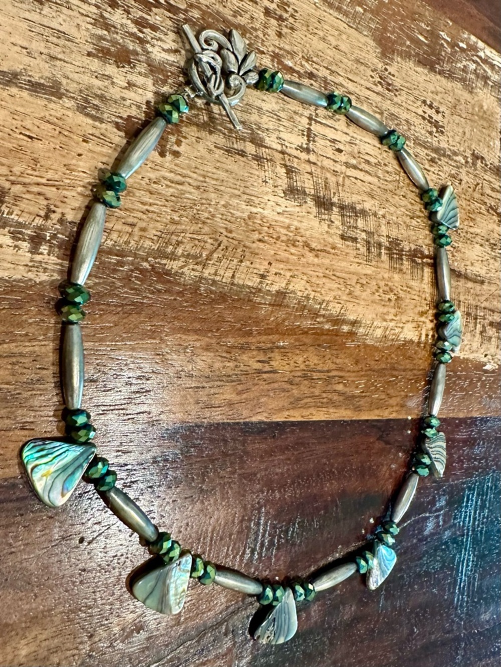 Handcrafted Green Abalone Shell Necklace - Women Jewelry